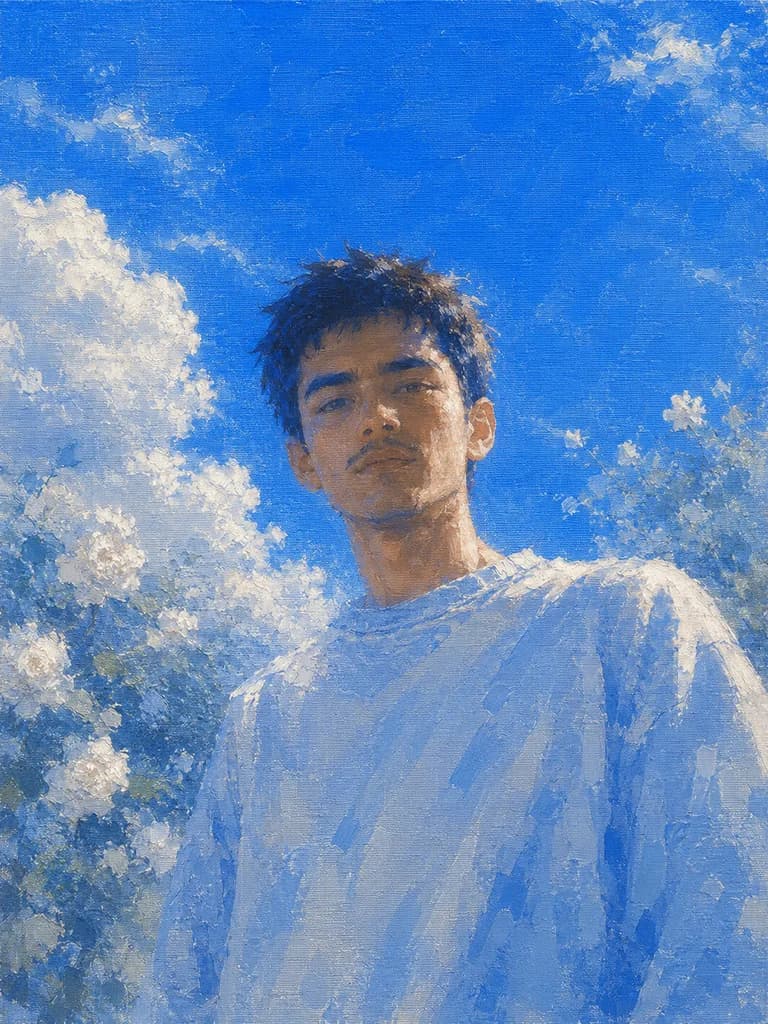 Aadarsh under a blue sky